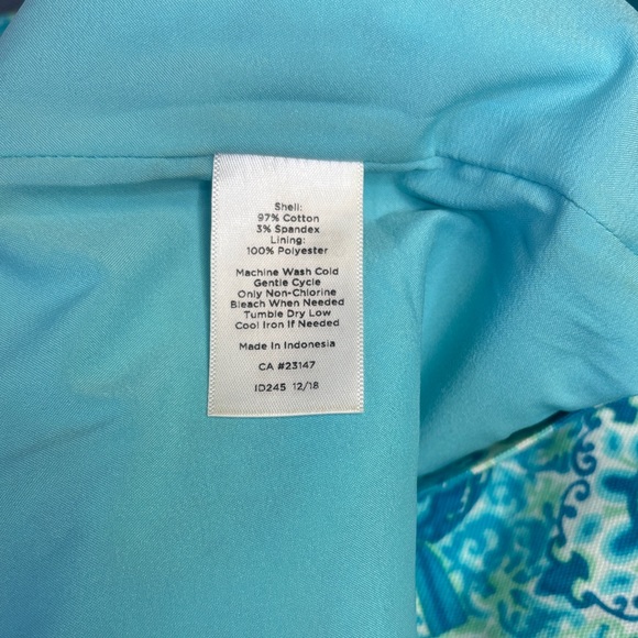 💙 Talbots Turquoise Patterned Skirt Women’s 12P Lined Cotton Stretch Petite 💙 - Picture 10 of 14